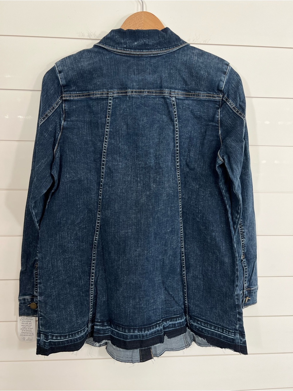 LOGO Lori Goldstein Denim Jacket Womens Size 10 Dark Wash Button Front NWOT - Picture 2 of 12